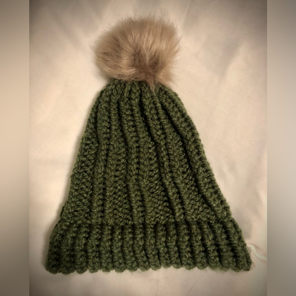 Handmade Green Slouch Beanie